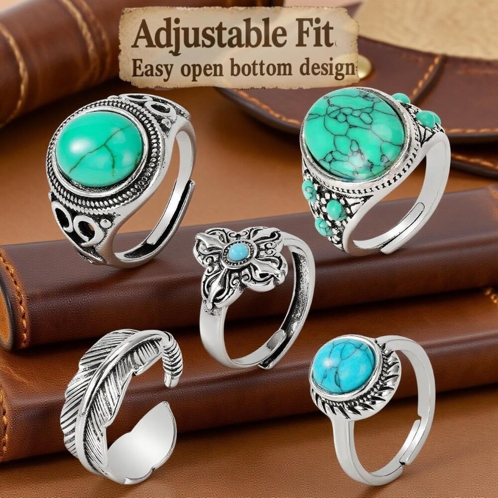 Western Jewelry for Women - Boho Turquoise Jewelry Set with Turquoise Necklace, - Picture 8 of 8